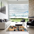 thumbnail image 7 of Ahgly Company Machine Washable Indoor Rectangle Abstract Dark Brown Area Rugs, 7' x 10', 7 of 7