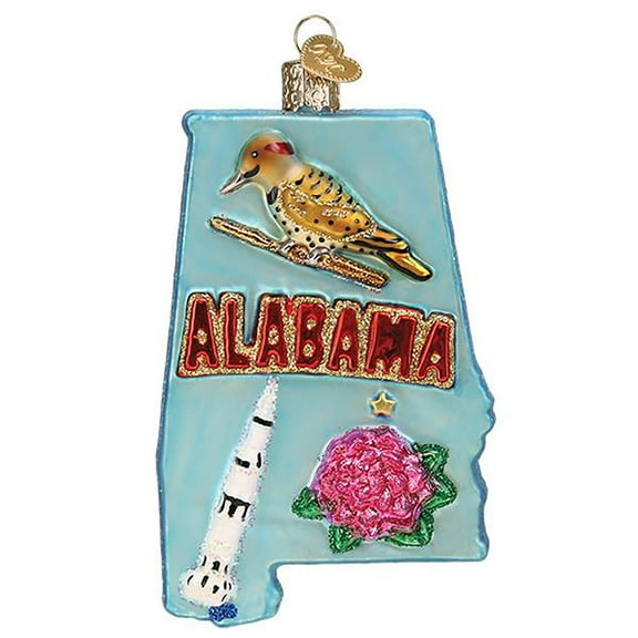Old World Christmas Ornaments State of Alabama Glass Blown Ornaments for Christmas Tree