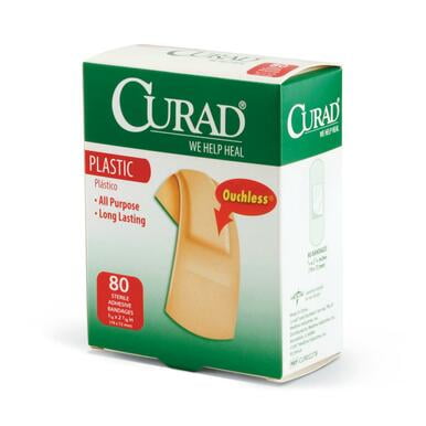 CURAD Pansements Adhésifs en Plastique Taille Unique 3/4"X3", 80 Unités