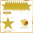 thumbnail image 2 of Triani 80Pcs Glitter Star Cutout Paper Five Stars Cutouts Paper Decorations Star Wall Decor 6 Inches Glitter Double Printed Paper Stars Party Decoration (Gold), 2 of 7