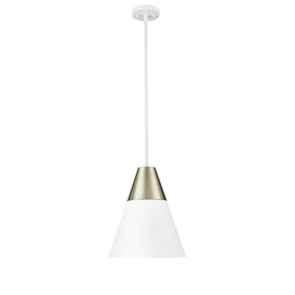 9241-MW/MG-Millennium Lighting-Annos - 1 Light Pendant-14.5 Inches Tall and 12 Inches Wide-Matte White/Modern Gold Finish