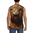 thumbnail image 4 of Fotbe Men's Cool Fire Lion Print Men's Sleeveless Muscle Tank Tops Casual T-Shirts for Gym Workout Beach-XX-Large, 4 of 8
