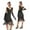 Black, variant on 1920 Retro Sequin Skirt Gatsby Ball Tassel Dress Party Banquet Dance Skirt Beaded Toast Mini Dress,L,Golden