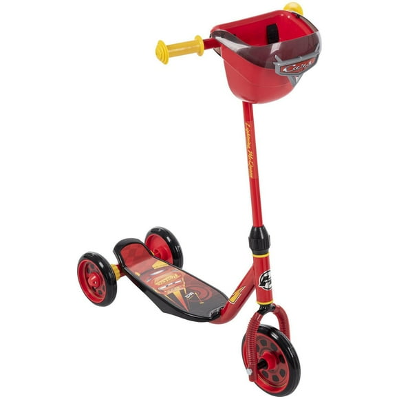 Trottinette Les Bagnoles de Disney à 3 roues pour garçons d'âge préscolaire, rouge, par Huffy