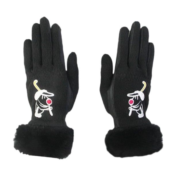 1 par de guantes de golf DYNWAVEMX guantes de felpa de invierno suaves para mujer Negro