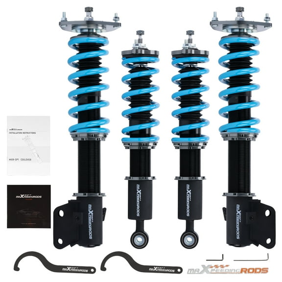 maXpeedingrods Coilover for Subaru Legacy 1998-2003, 24 Level Damping Adjustable Coilovers Suspension Kit, Spring Shock Absorber Struts?Amortiguador Height Adjustable Lowering Kits T6 Upgraded