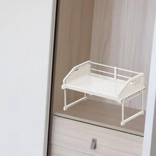Organizador de gabinete extraíble que se desliza debajo del estante, organizador decorativo para el hogar, estantes divisores para armario de encimera Barandilla alta