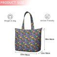 thumbnail image 4 of Colorful Dinosaurs Floral Motifs Pattern Travel Tote Bags for Women Carry On,Large Weekender Bags for Women Travel,Multi Functional Duffle Bag for Work,Shopping,Sports, 4 of 5