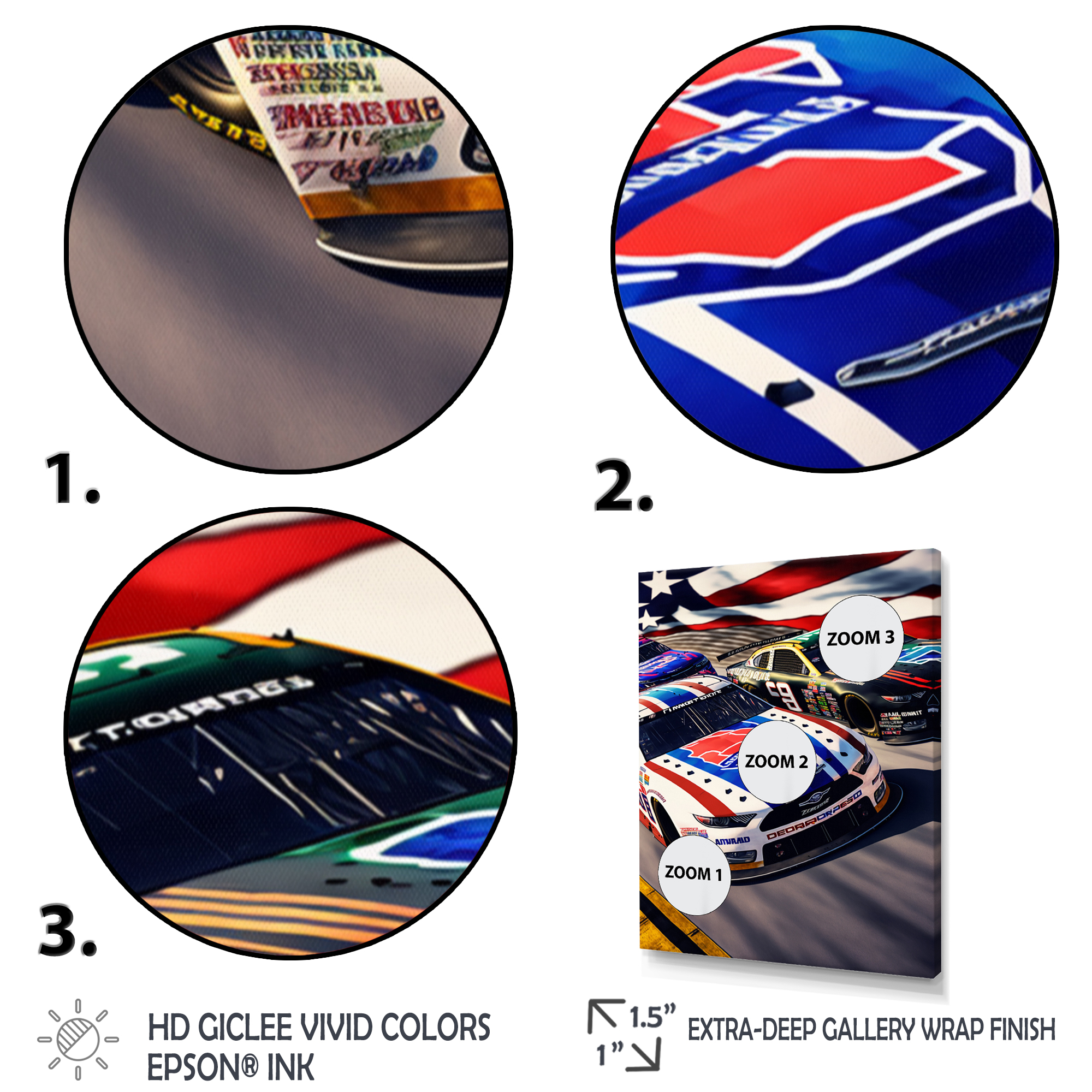 Designart American Stock Car Racing II Canvas Wall Art