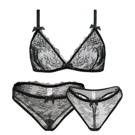 

Varsbaby Women s Wirefree Bra Panties and Thongs Underwear 3 pcs