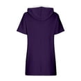 thumbnail image 5 of Timegard Womens Tops Drawstring Hoodies Short Sleeve Comfy Solid Color Pullover Tops with Pockets, 5 of 7