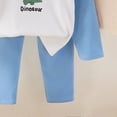 thumbnail image 6 of TOWED22 Toddler Baby Boy Clothes Infant Fall Winter Outfits Striped Waffle Long Sleeve Crewneck Sweatshirts Pants 0-6T Size:6-12 M,Color:Blue, 6 of 6