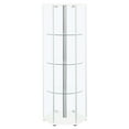 thumbnail image 6 of Zahavah 4-shelf Hexagonal Clear Glass Curio Cabinet White, 6 of 8