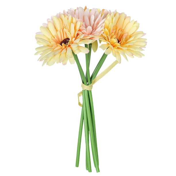 Ramo de flores artificiales Paquete de flores de simulación Paño de ceremonia de boda Decoración floral falsa, Amarillo champán Inevent HA7391-04B