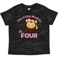 thumbnail image 3 of Inktastic Little Monkey Girl 4th Birthday Girls Toddler T-Shirt, 3 of 5