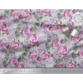 thumbnail image 3 of Soimoi Pink Georgette Viscose Fabric Leaves & Floral Decor Fabric Printed BTY 42 Inch Wide, 3 of 3