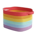 thumbnail image 1 of veasfak Woven Basket Cotton Rope Large Capacity Toy Bin for Nursery Kitchen Bathroom Dark Colorful, 1 of 9