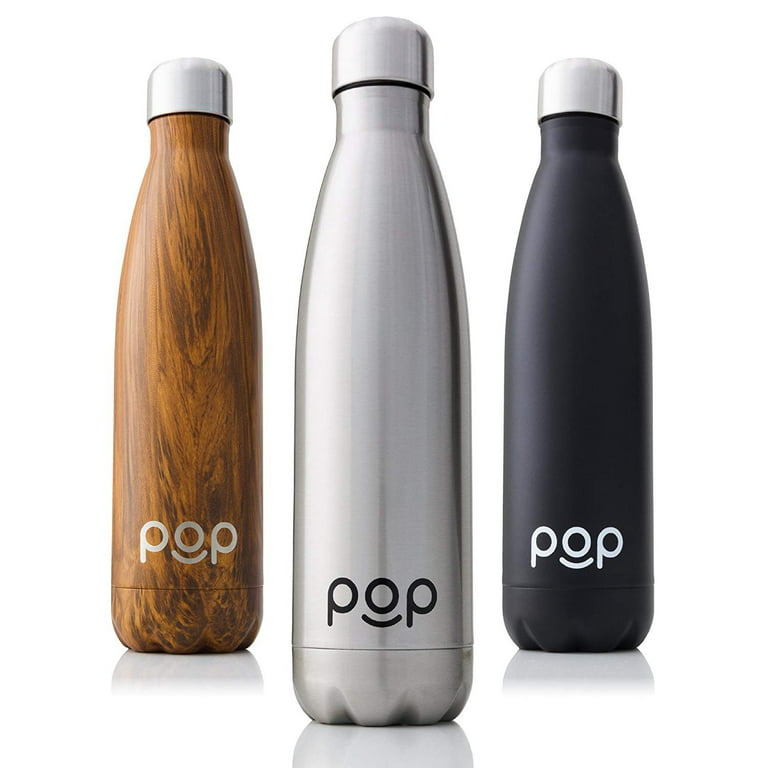 POP Design Stainless Steel Vacuum Insulated Water Bottle, Keeps Cold  24hrs. or Hot for 12hrs., Sweat & Leak-Proof, Narrow Mouth & BPA Free, 25 Oz (740ml)