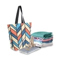thumbnail image 2 of FORMRS Womens Canvas Tote Bag with Zipper Inner Pocket Shoulder Handbag, Blue Geometric, 2 of 7