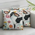 thumbnail image 3 of Ullo0ord Animal Throw Pillow Covers Milk Cow Pillow Covers for Kids,Cute Cow Cushion Covers,Floral Decorative Pillow Covers, 3 of 7