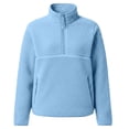 thumbnail image 7 of Hurxie Women’s Quarter Zip Fleece Pullover Fuzzy Sherpa Jacket Half Zip Mockneck Sweatshirt Jacket,Long Sleeve Cozy Layering Tops,Fuzzy Outfits, 7 of 7