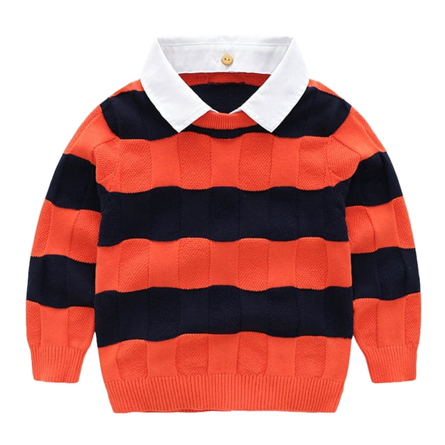 Chandail pour Enfants Col Rond Manches Longues Chandail Chaud Automne Hiver Tenues Nouveau-Né Garçon 5-6 Ans