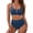 89#Dark Blue, variant on Womens High Waisted Bikini Sets Modest Tummy Control Swimsuits Cutout Crisscross Ruched Two Piece Bathing Suit Black XL