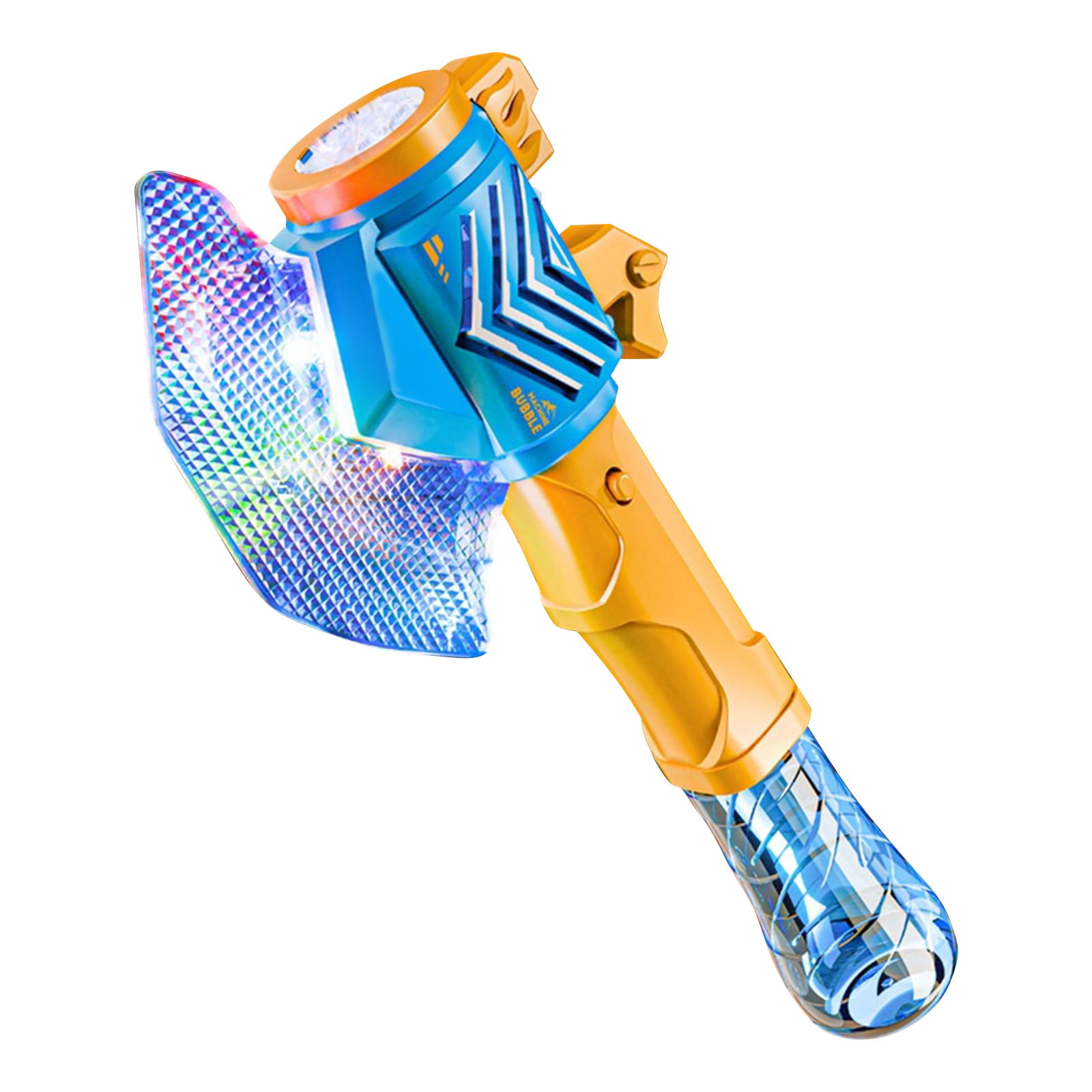 Cartoon Battle Axe Bubble Machine, Automatic Bubble Blower with LED Lights and Large Bubble Output, Portable Outdoor Bubble Maker with 130ml Bubble Solution