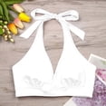 thumbnail image 6 of NordicNest Swim Tops Women Bikini Tops for Women Cropped Tankini Tops Padded Knot Twist Adjustable Tank Swimwear Top White S, 6 of 8