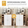thumbnail image 4 of 35" Free Standing Storage Cabinet Living Room Closet Organizer Adjustable, 4 of 10
