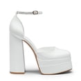 thumbnail image 4 of Tacones Plataforma Gruesos para Mujer DREAM PAIRS Blanco Talla 9.5, 4 of 9