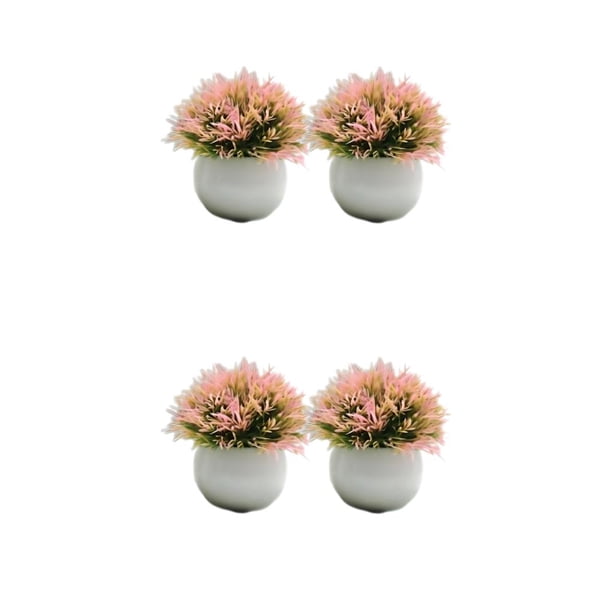 Bewildely 2 uds plantas de simulación de macetas de plástico que añaden belleza y estilo a cualquier entorno pastos falsos para decoración rosa 2Conjunto