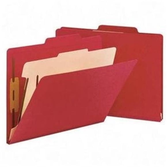 Smead Manufacturing Company SMD13703 Classification Folder- Top-Tab- Letter- 1 Divider- Red