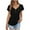Black, variant on Tops for Women Plus Size Solid Color Short Sleeved V-neck Casual Loose T-shirt Pink L