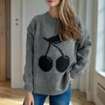 thumbnail image 4 of QTBIUQ Sweater Womens Fashion Casual Long Sleeve Crew Neck Sweater Gray, 4 of 7