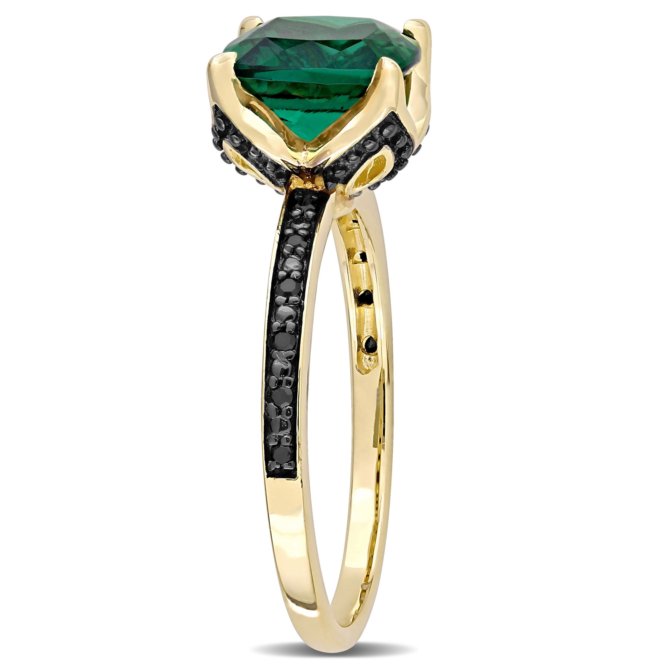 Everly Women's Created Emerald 10k Yellow Gold Ring