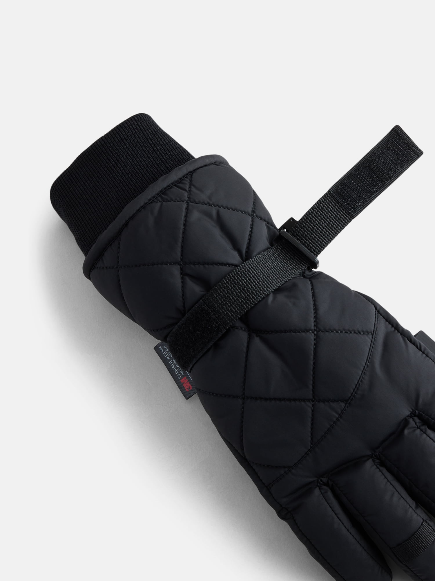 Ozark Trail Women's Quilted Tech Ski Gloves, Black Soot, Sizes L/XL