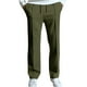thumbnail image 1 of Pantalones largos de sarga para hombre, con cordón ajustable, cintura elástica, holgados, para correr, informales, de poliéster, 1 of 8