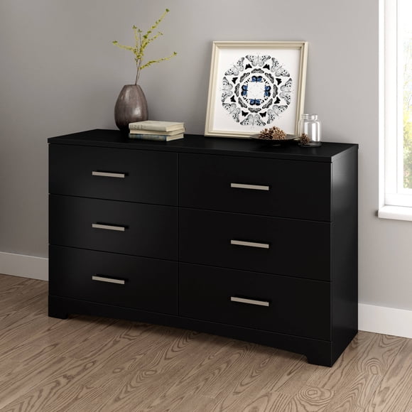 South Shore Gramercy 6-Drawer Dresser for Adult, in Pure Black