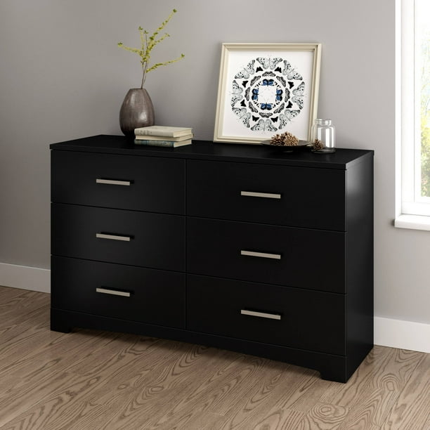 South Shore Gramercy 6Drawer Double Dresser, Pure Black