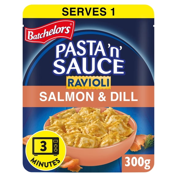 Batchelors Pasta 'n' Sauce Ravioli Microwave Ready Meal Salmon and Dill 300g, Imported from Britain