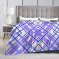 thumbnail image 4 of Geometric Plaid Throw Blanket,Super Soft Anti-Pilling Flannel Bed Blankets, 80"x60", 4 of 8