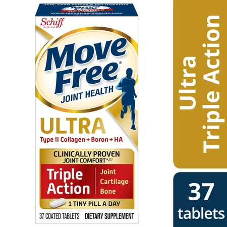 Move Free Ultra Triple Action - 37 Count - Type II Collagen, Boron, and (Best Collagen Tablets Uk)