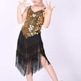 thumbnail image 6 of Otqutp Girls Sequin Fringe Dance Dress Tassel Sparkly Paillette V Neck Ballet Dresses Spaghetti Strap Trendy Dancewear, 6 of 8
