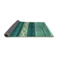 thumbnail image 2 of Ahgly Company Indoor Round Abstract Turquoise Blue Modern Area Rugs, 7' Round, 2 of 4
