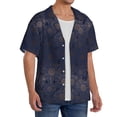 thumbnail image 2 of Balery Sunflowers Men's Casual Button Down Shirt Short Sleeve Textured Summer Cuban Beach Shirts-Small, 2 of 7