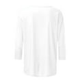 thumbnail image 5 of Lenpel Women's T-Shirts 3/4 Sleeve Crew Neck Heart Graphic Tee Tops Plus Size Valentine's Day Printed Blouses(White,X-Large), 5 of 5