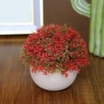 thumbnail image 4 of Bola de césped artificial en maceta, simulación de hierba, decoración de plantas, decoración de la mesa de la oficina en casa, hierba tipo 3, rojo tholdsy HA7593-08B, 4 of 6