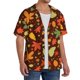thumbnail image 2 of Fotbe Autumn Leaves Camisa Estampada de Manga Corta para Hombre, Casual de Verano, Estilo Playero, Sin Arrugas-Small, 2 of 5