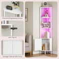 thumbnail image 3 of Corner Storage Shelf with LED Lighting - Efficient Corner Storage, Customizable Multi-Color LED Lighting, Versatile Display & Concealed Storage, Sturdy Industrial Build, 3 of 5